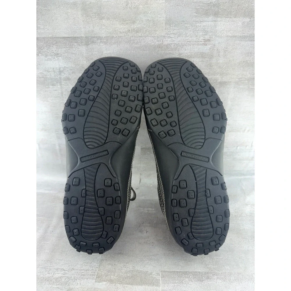 Skechers 64455 Men Charcoal Gray Leather Memory Foam Casual Sneakers Size 7.5